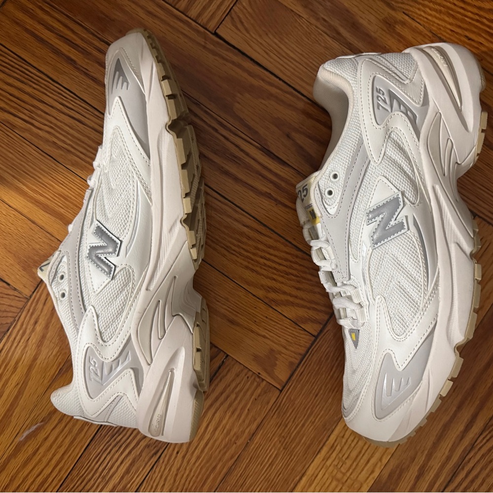 New Balance Cream and Gray Athletic Shoes